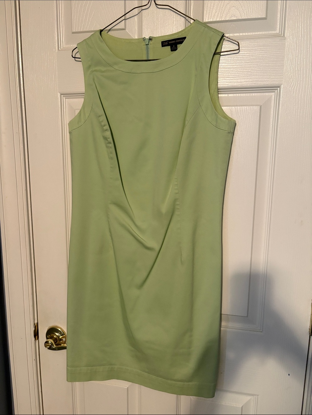 Brooks Brothers Sleeveless Light Green Midi Sheath Dress